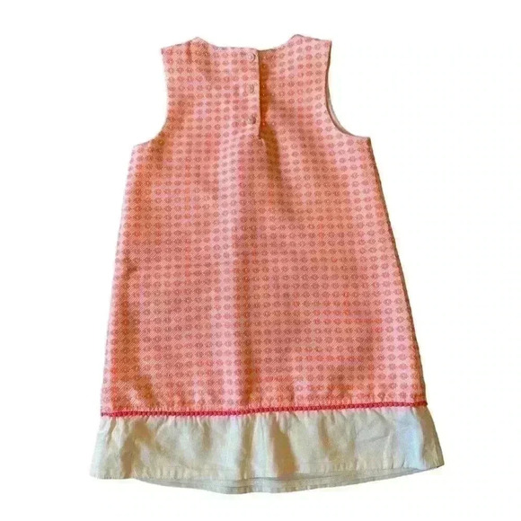 Janie and Jack Girls Peach Geo Print Riviera Vacation Dress Size 4 - Picture 2 of 4